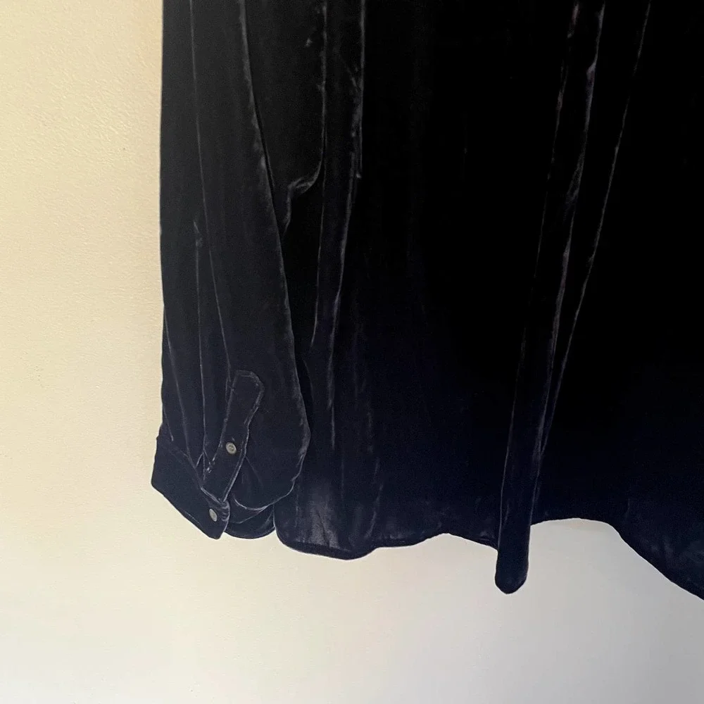 J.Crew Classic-fit Velvet Button-Down Shirt in Blue/Purple SZ 2X - Picture 9 of 12